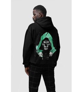 Tasarım Doctor Doomsday Baskılı Unisex Oversize Marvel Hoodie