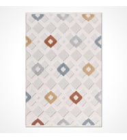 Makine Kaymaz Yıkanabilir Krem Geometrik Triko Salon Halısı Mutfak Halısı Koridor Halısı Yolluk PL02K