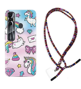 Tecno Spark 6 6 Go 8C 8 Pro 7 7 Pro Kılıf Boyun Asklı Rasta Silikon Unicorn Mektup 1800