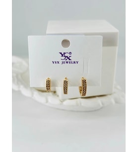 Zirkon Taşlı Üçlü Kombin Küpe - Kp00426