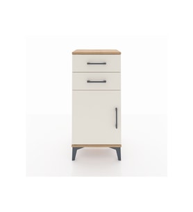 Arges Komodin Tek Raflı 2 Çekmeceli Tek Kapaklı 44x30x96 Çam-Aytaşı