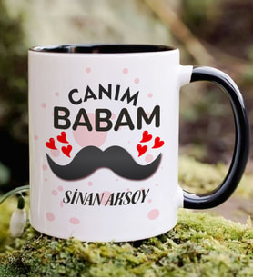 BK Gift Kişiye Özel Canım Babam Tasarımlı Siyah Kupa Bardak, Doğum Günü Hediyesi