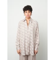 Kadın Viskon Karışımlı Etnik Desen Oversize Tunik Gömlek