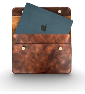 Hakiki Deri MacBook Kılıfı 13-14 İnç – Gerçek Deri Premium MacBook Çantası, MacBook Air, MacBook Pro - Mess Collection (taba 13/14 inç)