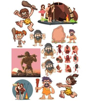 İlkel İnsanlar Sticker Set 25 Parça Telefon, Tablet, Defter, Laptop Sticker