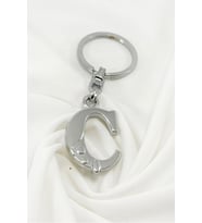 Gümüş Renkli Metal Ç Harfi Anahtarlık / Harfli Çanta Süsü