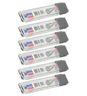 Kalem Ucu 2B 0,9 mm 6 Adet Mekanik Uçlu Otomatik Kurşun Kalem Ucu 2B 60mm x 0,9mm Siyah Mikro Uç Kısa