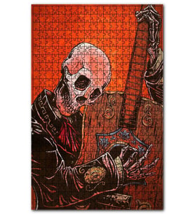 Cakapuzzle Gitar Çalan İskelet Görseli Puzzle Yapboz MDF (Ahşap) (120 Parça)