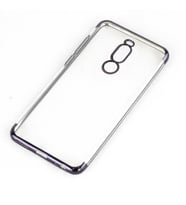 Meizu Note 8 İnce Köşeleri Renkli Şeffaf Kaliteli Kılıf (Siyah)