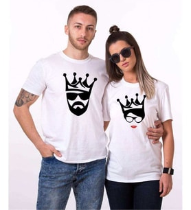 Tshirthane Cool King Queen Sevgili Kombinleri Tshirt Kombini (Tek Ürün Fiyatıdır.)