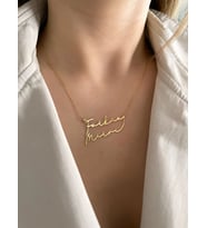 Kişiye Özel Çift İsim Kolye 925K Gümüş (Gold) Couple Hediye Takı