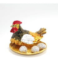 Periboia Swarovski Taşlı Yumurtalı Tekli Tavuk Model 1 (Çok Renkli)