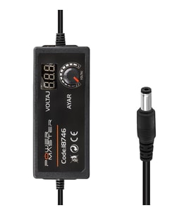 Powermaster PM-18746 Dijital Ekranlı 12 Volt - 24 Volt / 5 Amper Çok Uçlu Ayarlı Kademeli Adaptör