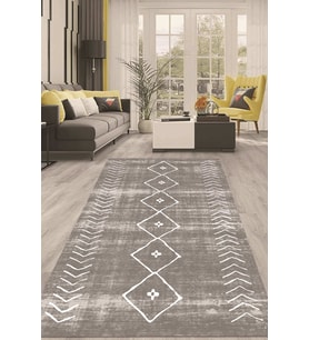 Dijital Kaymaz Taban Yıkanabilir Modern Renkli Salon Halısı Mutfak Halısı Yolluk ND-HT-1594 (Çok Renkli)