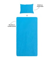 S-Mall Bebek Çarşafı 60x120 ve Yastık Kılıfı 35x45 - Mavi
