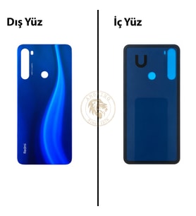Xiaomi Redmi Note 8 Neptün Mavisi Arka Pil Kapağı Batarya Kapağı Lazer Kesim Back Cover