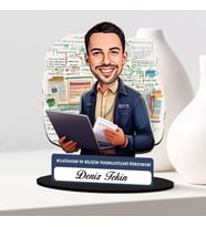 En Başarılı Erkek Bilişim Öğretmenine Hediye Karikatürlü Biblo