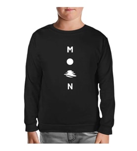 Moon on the Sea Siyah Çocuk Sweatshirt
