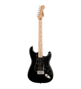 Squier 0373203506 Sonic Stratocaster HSS Elektro Gitar (Siyah) Akçaağaç Klavye Siyah Pickguard ve Çok Yönlü HSS