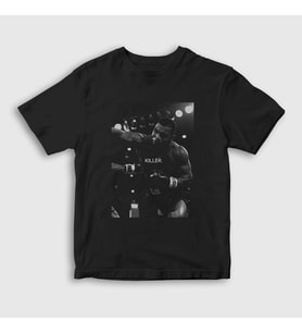 Presmono Unisex Çocuk Siyah Killer Mike Tyson Boks Boxing T-Shirt 427912tt