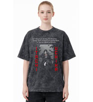 Itachi Uchiha Naruto Anime Baskılı Unisex Oversize Eskitme Yıkamalı Tişört