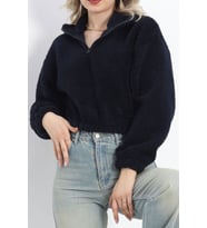 Üç İplik Beli Lastikli Polar Sweat Lacivert - 20708.1872.