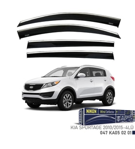 Niken Kia Sportage Cam Rüzgarlığı Kromlu 2010-2015 4'Lü (Beyaz)