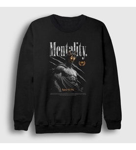Presmono Unisex Siyah Mentality Against All Odds Art Sanat Heykel Sweatshirt 449121tt