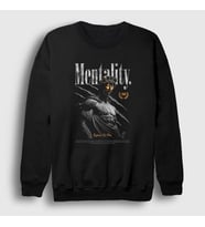 Presmono Unisex Siyah Mentality Against All Odds Art Sanat Heykel Sweatshirt 449121tt