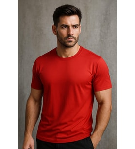 Erkek %100 Pamuk Slim Fit Sporcu Tişört Basic Bisiklet Yaka Kısa Kollu T-Shirt