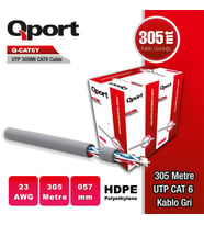 QPORT Q-CAT6Y 305M UTP 0,57MM CAT6 23 AWG GRI KABLO