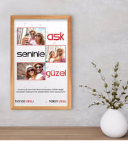 BK Gift Kişiye Özel Aşk Seninle Güzel Temalı Dekoratif Retro Ahşap Çerçeveli Tablo 40x25cm-1