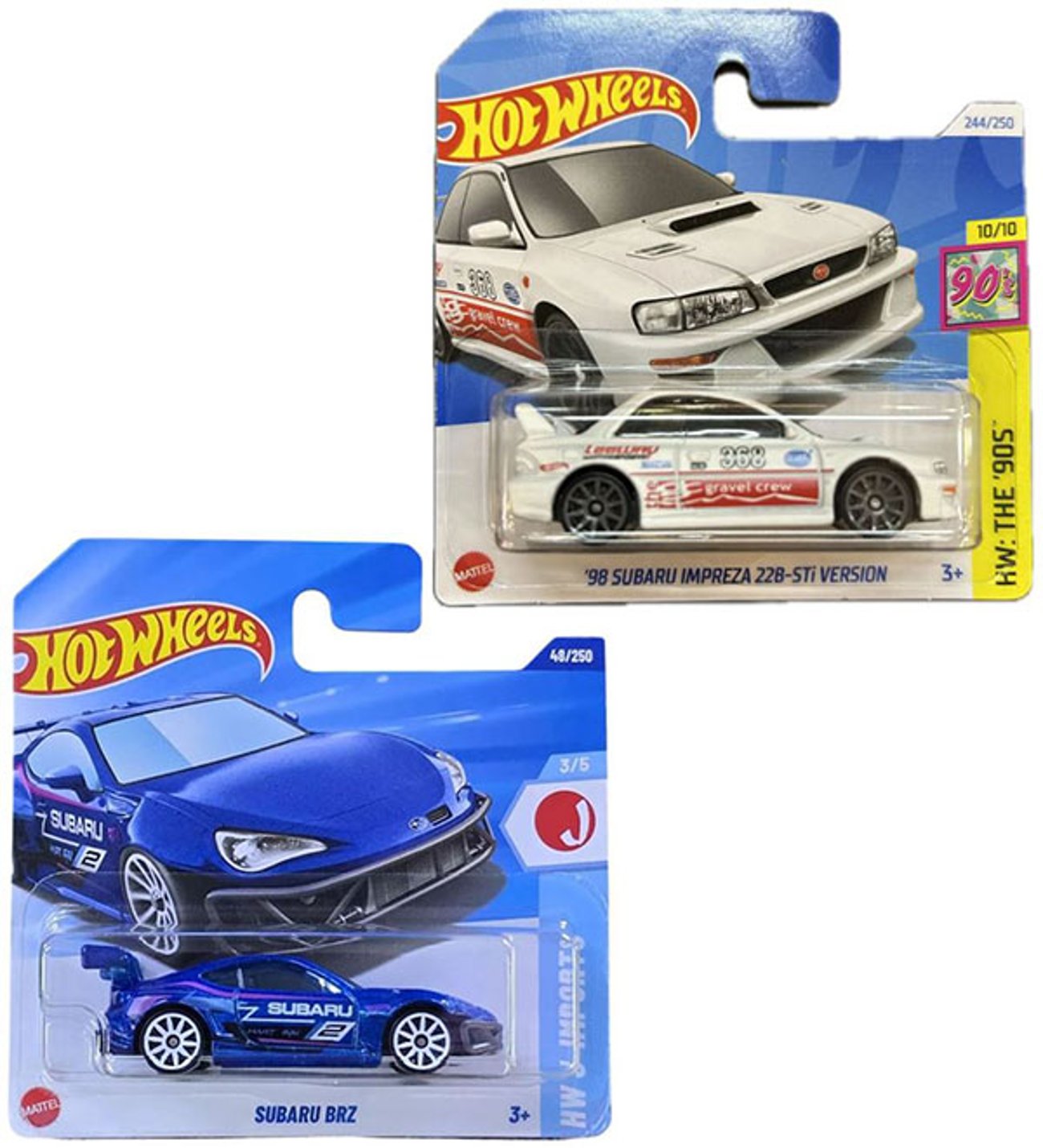 2 Araç Hot Wheels Set - Subaru BRZ & '98 Subaru Impreza 22B Sti