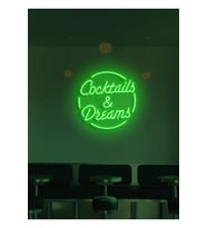 Coctails & Dreams Yazılı Neon Tabela