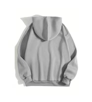 Erkek 3 İplik Pamuklu Kapüşonlu Kanguru Cepli Sweatshirt Hoodie - Boyalı Gri