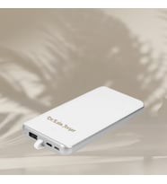 KİŞİYE ÖZEL İSİM BASKILI ÇOKLU ŞARJ KABLOLU AKIM VE KISA DEVRE KORUMALI POWERBANK 10000 mAh (Beyaz)
