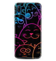 Huawei P20 Lite Mate 10 20 Lite Pro P40 Lite KılıfDesemli Silikon Neon Cats 1790