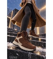Muggo NORTEX Kürklü Fermuarlı Kalın Taban Bağcıklı Kışlık Kadın Sneaker Bot