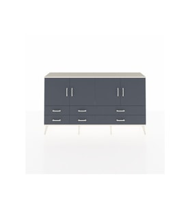 Arges Konsol 6 Raflı 6 Çekmeceli 4 Kapaklı 176x30x99 Aytaşı-Antrasit