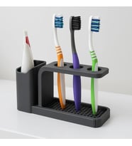Su Süzgeçli Diş Fırçası ve Macun Standı – 3 Bölmeli Hijyenik Banyo Organizeri