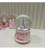 Paris Eyfel Kulesi Unicorn Motorlu Işıklı Müzikli Büyük Boy Kar Küresi Tky0404 (Pudra Pembe)