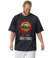 Tasarım Guns N' Roses Rock Metal Müzik Grubu Baskılı Unisex Oversize Vintage Yıkamalı Tişört