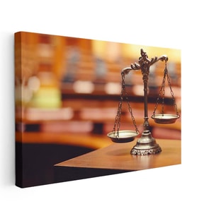 Yatay Kanvas Tablo Pirinç Adalet Terazisi Avukat Tablosu Ev Ofis Duvar Dekoru