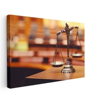 Yatay Kanvas Tablo Pirinç Adalet Terazisi Avukat Tablosu Ev Ofis Duvar Dekoru