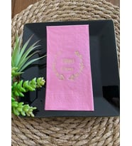 Gold Yaldızlı Pembe Afiyet Olsun Peçete