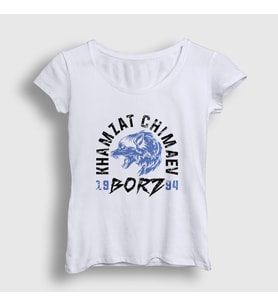 Presmono Kadın Beyaz Borz Khamzat Chimaev Mma Ufc T-Shirt 427061tt (Beyaz)