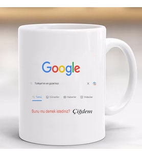 Google Tasarımlı Tükiyenin En Güzel Kızı Porselen ve Kulplu Bardak, Hediyelik Kupa Kişiye Özel-