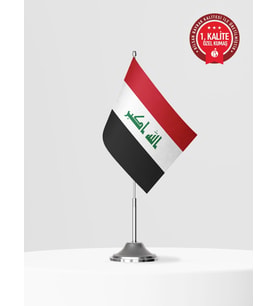 Irak Tekli Masa Bayrağı Set - Saten Kumaş 1. Kalite
