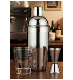 3’lü Kokteyl Seti Paslanmaz Çelik Bar Takımı, 500 ml Shaker & Ölçü Bardak