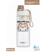 600 ML Rahat İçim (Pipetsiz) Çevir Aç Kapak Taşıma Kulplu Çocuk Su Matarası -VGN2020NEW600ML